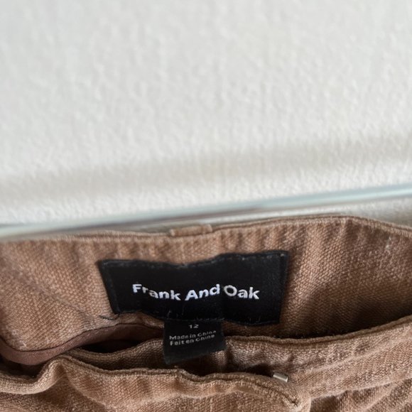 Brown Frank & Oak linen/tencel blend trousers - Picture 3 of 4